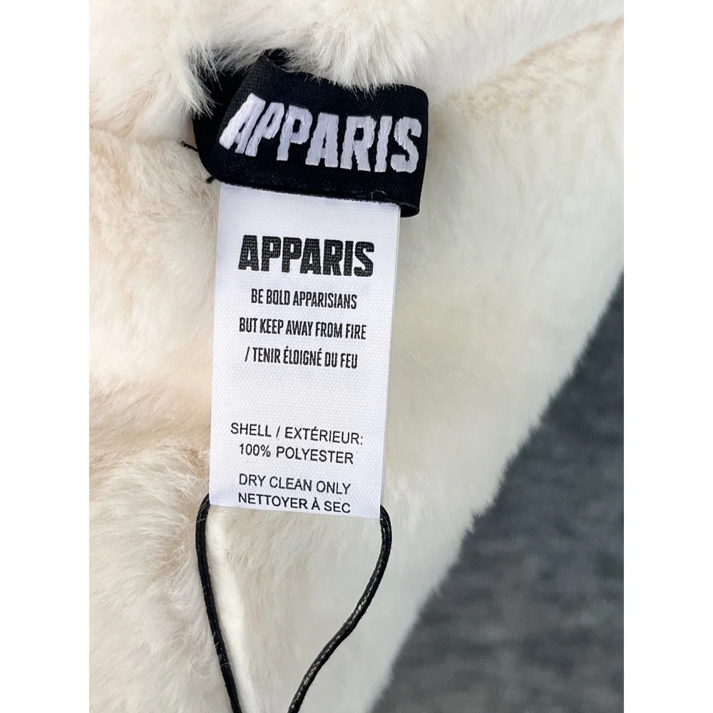 Apparis Ivory Faux Fur Scarf Vegan Pull Through Wrap Cream One Size NWT